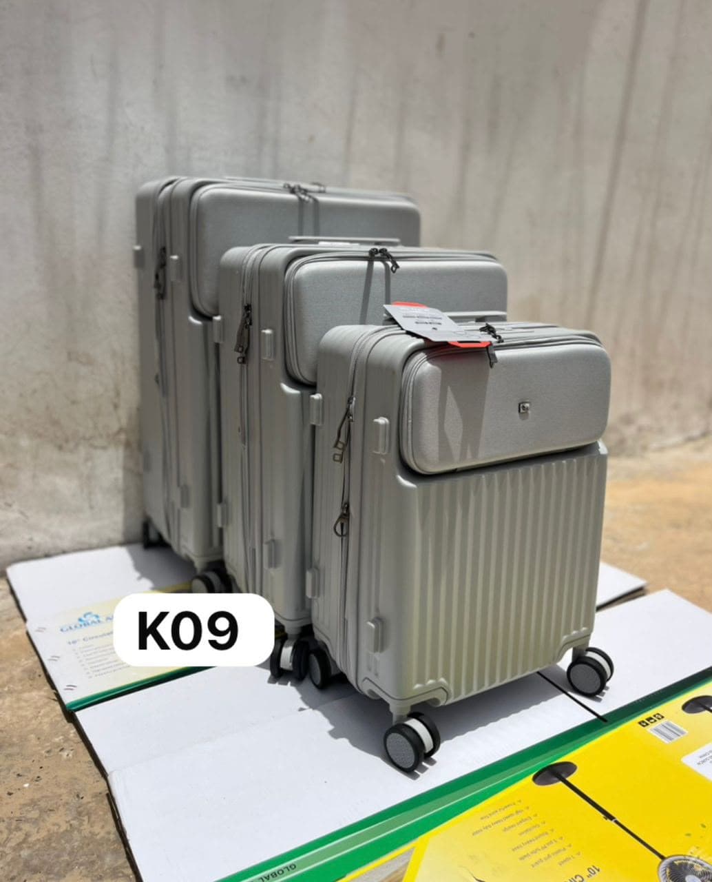 Valise Silicone K09 — Ensemble de 3 valises (Gris Silver)