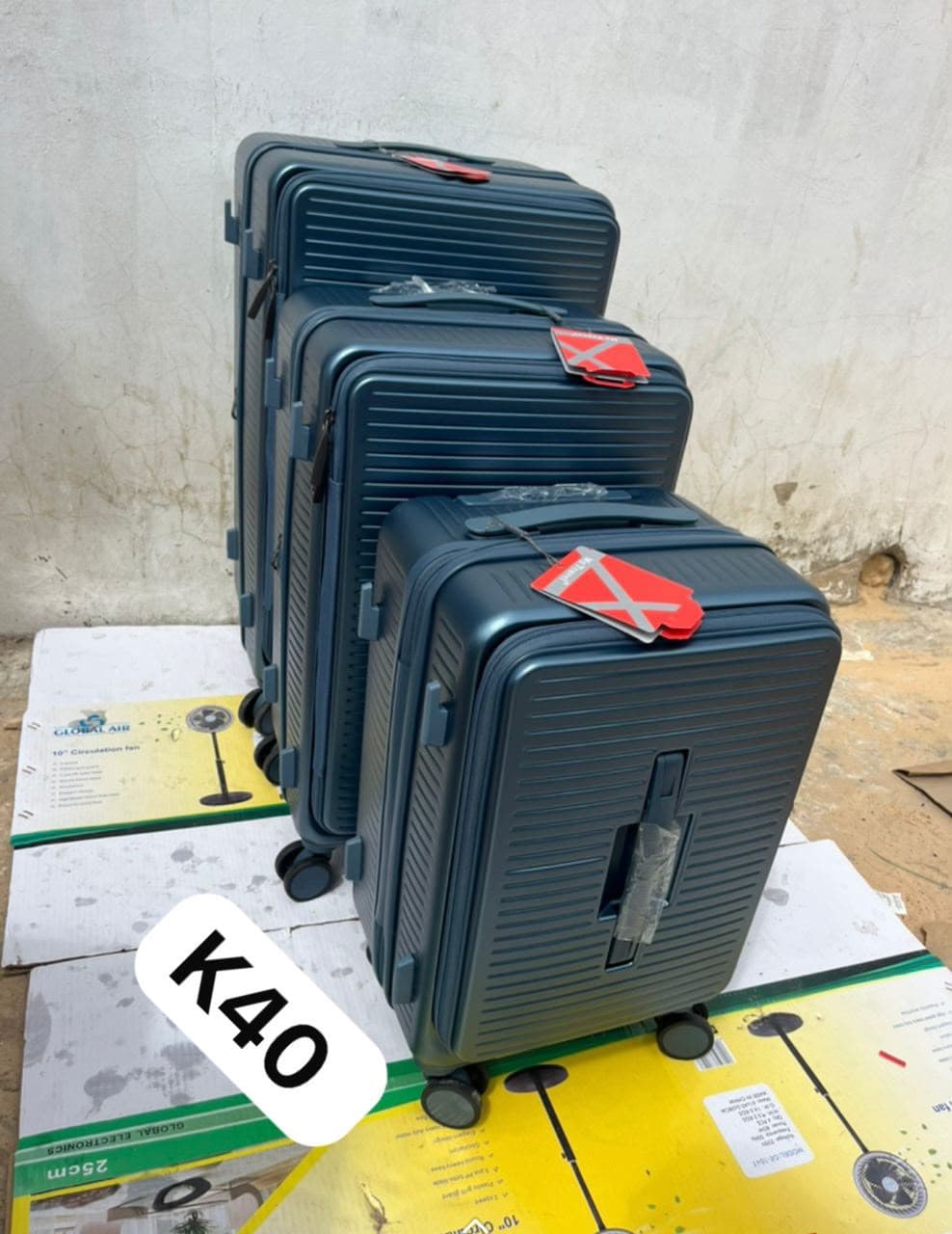 Valise Silicone K40 — Ensemble de 3 valises (Bleu Pétrole)