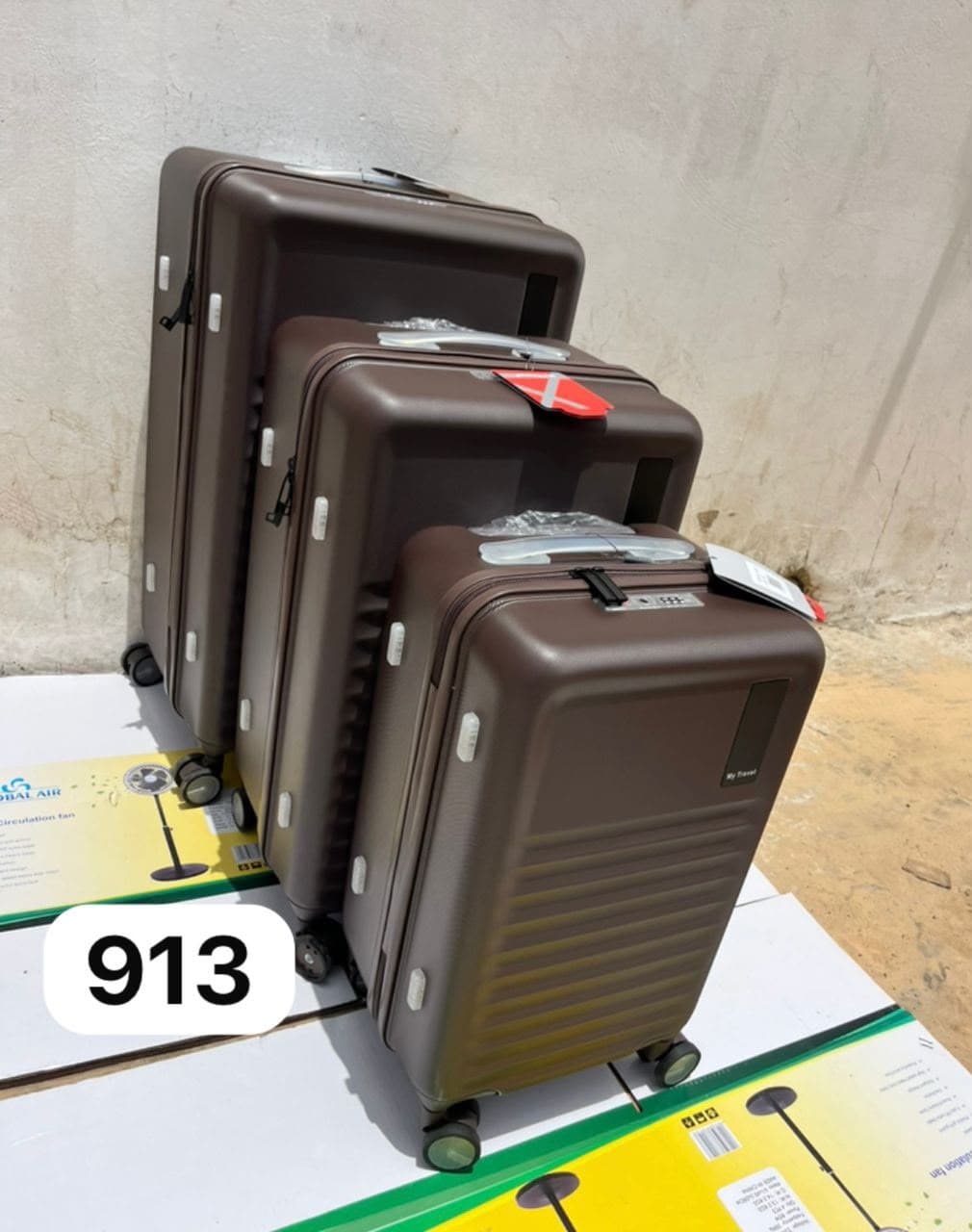 Valise Silicone 913 — Ensemble de 3 valises (Marron Chocolat)